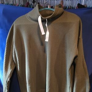 L.L. Bean Olive Green Waffle Knit Tunic